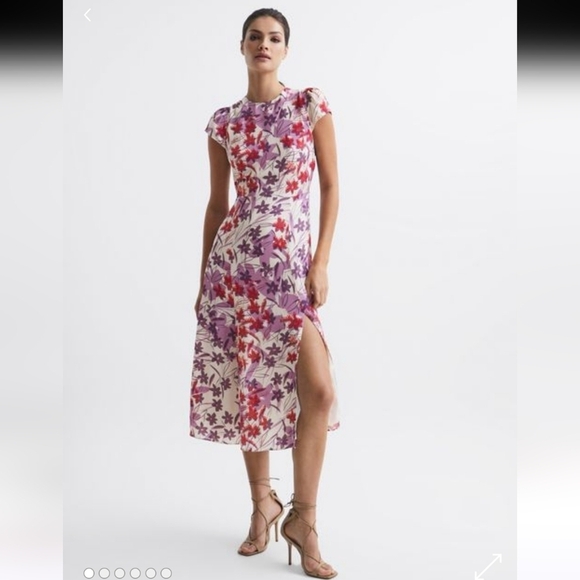 NWOT Reiss Livia Print MIDI Dress Sz4 - Picture 1 of 9